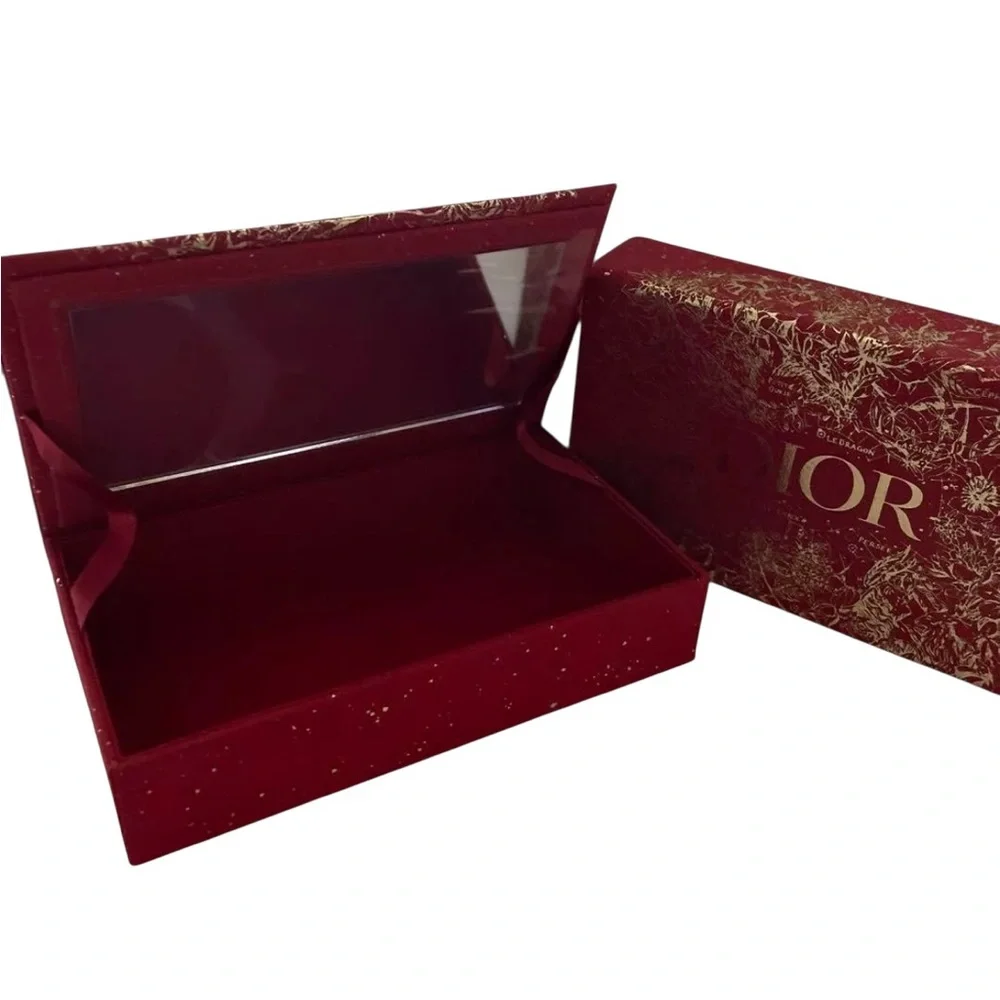 New Dior Red and Gold VIP Hard Jewelry Case w/ Removable Lipstock Tray